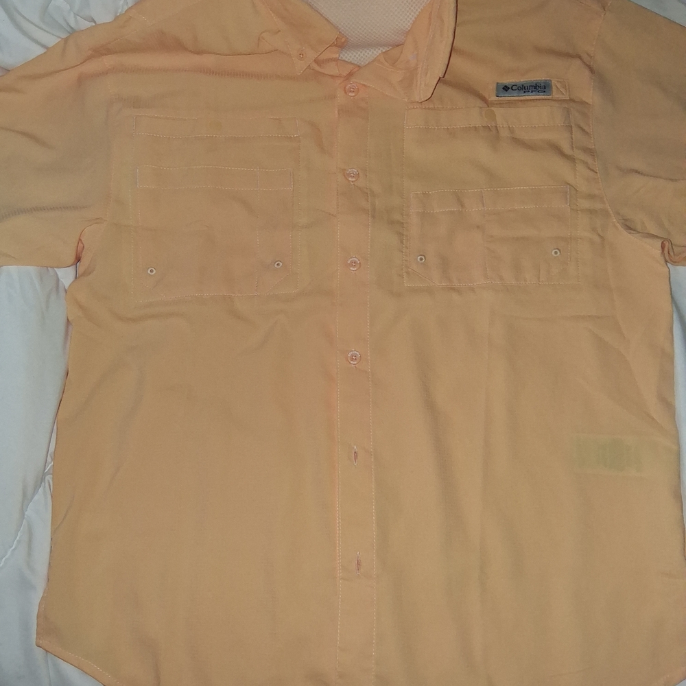Columbia Men's Orange Casual Button Down Shirt